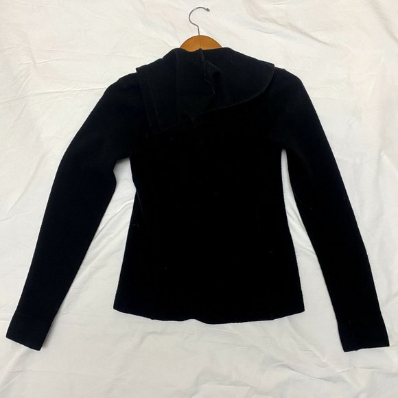 #7975 Earth Sea Sky Mericon Outer Layer Wool Womens Black Long Sleeve Wool Zip U - Picture 2 of 6